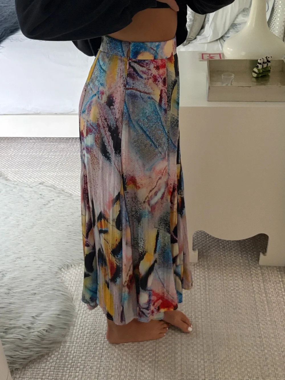 Anthropologie Abstract Butterfly Vibrant Multi-Color Midi Skirt